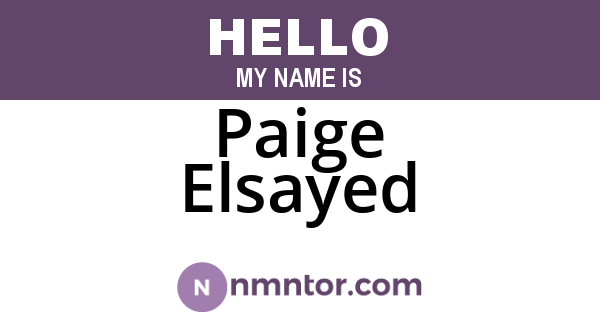 Paige Elsayed