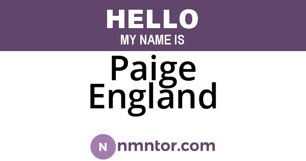 Paige England