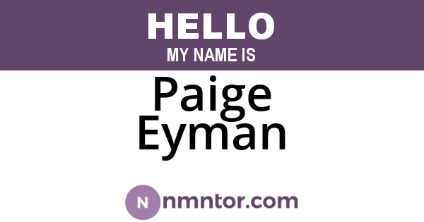 Paige Eyman