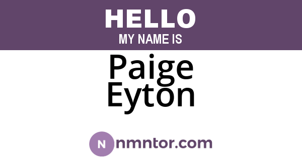 Paige Eyton