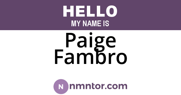 Paige Fambro