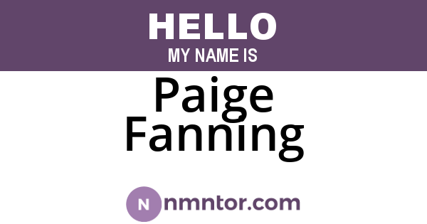 Paige Fanning