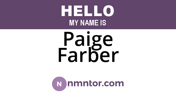 Paige Farber