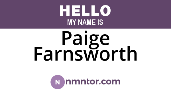 Paige Farnsworth