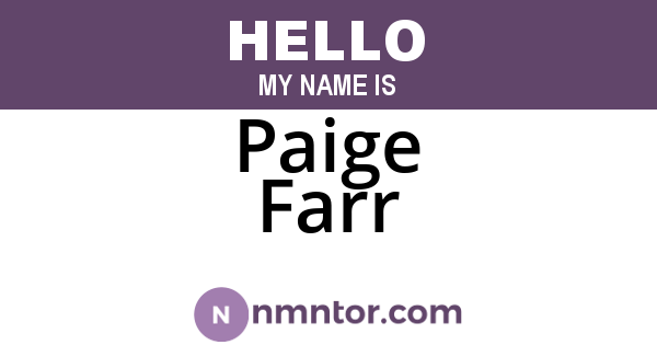 Paige Farr