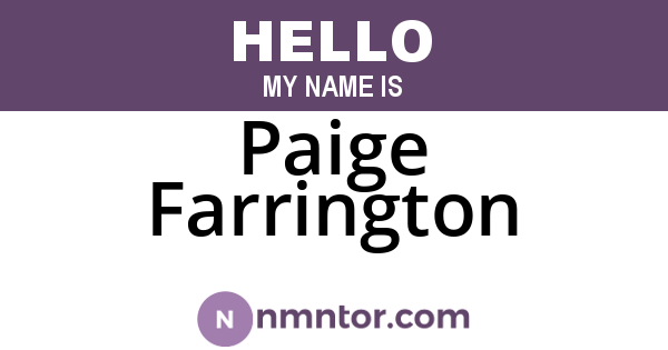 Paige Farrington