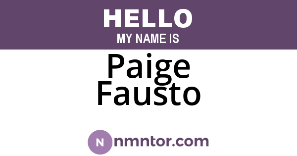 Paige Fausto