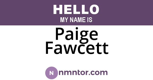 Paige Fawcett