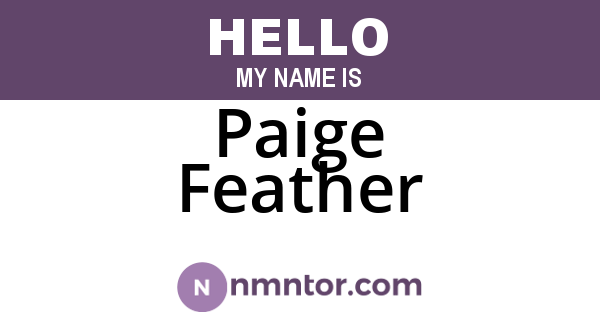 Paige Feather