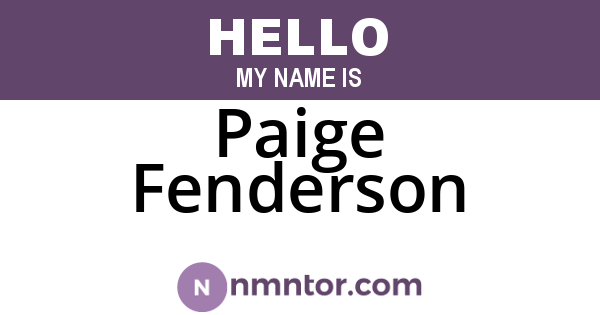 Paige Fenderson