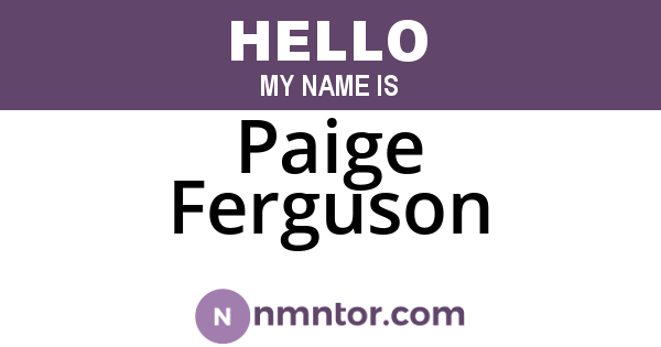 Paige Ferguson