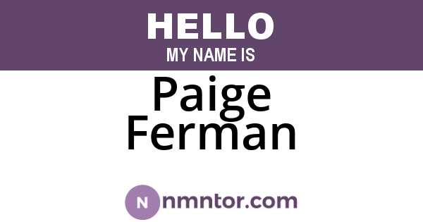 Paige Ferman