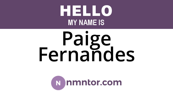 Paige Fernandes