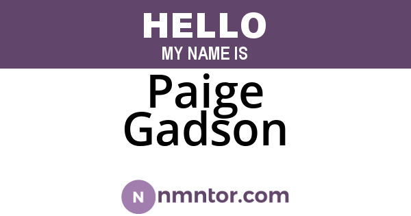 Paige Gadson