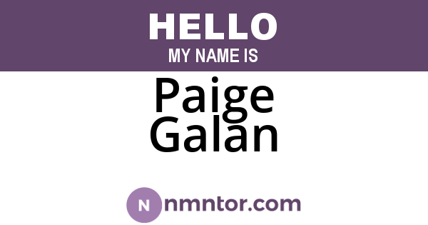 Paige Galan