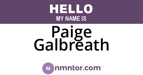 Paige Galbreath