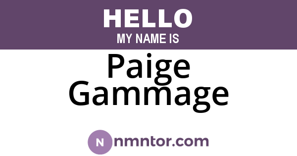 Paige Gammage
