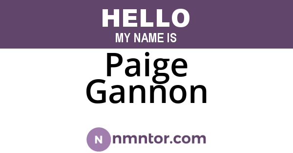 Paige Gannon
