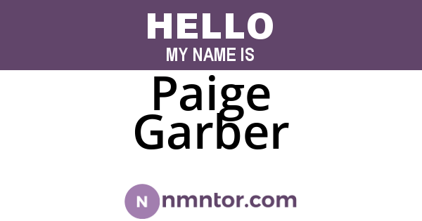 Paige Garber