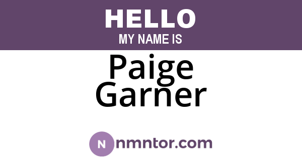 Paige Garner