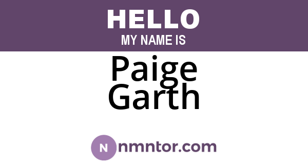 Paige Garth