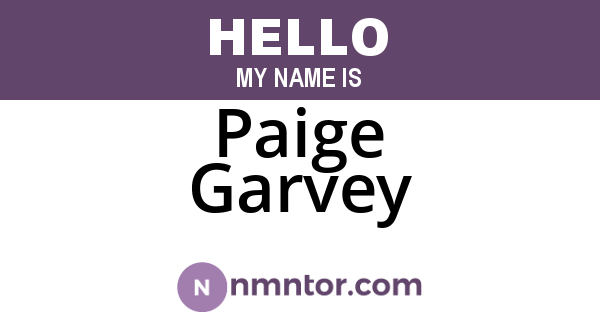 Paige Garvey