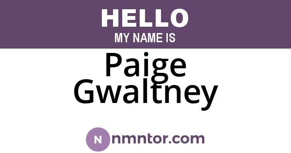 Paige Gwaltney