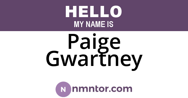 Paige Gwartney