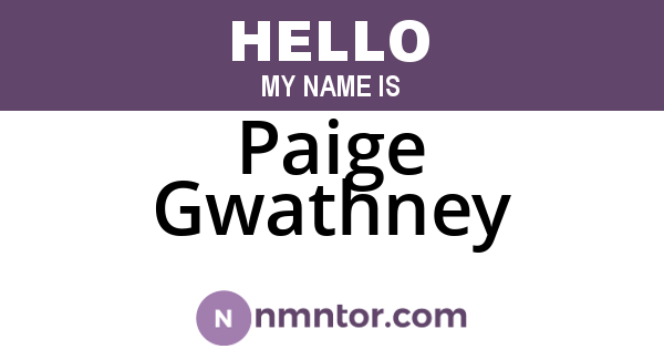 Paige Gwathney