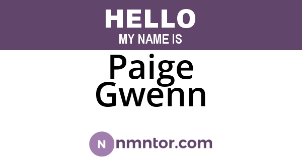 Paige Gwenn