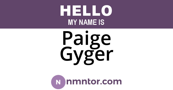Paige Gyger