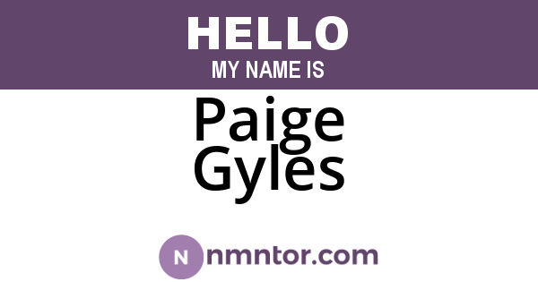 Paige Gyles