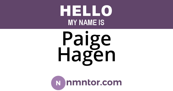 Paige Hagen