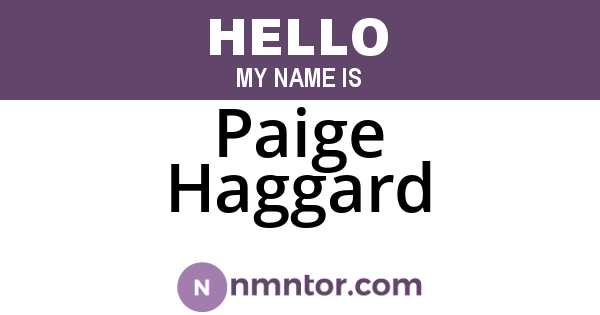 Paige Haggard