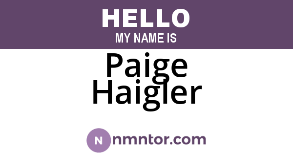Paige Haigler