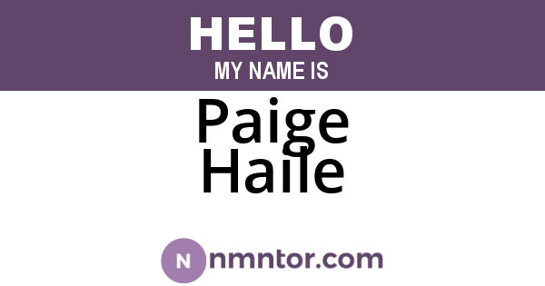 Paige Haile