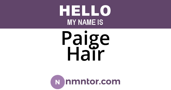 Paige Hair