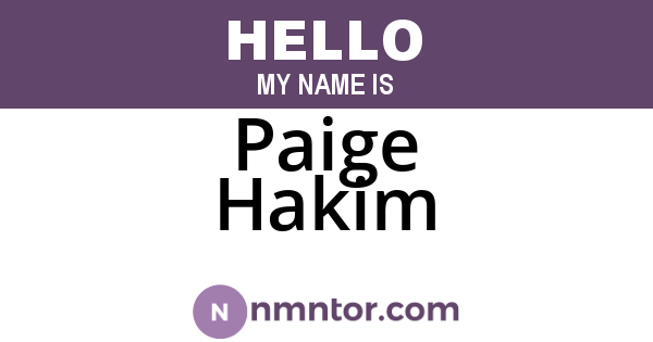 Paige Hakim