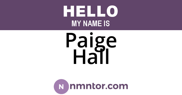 Paige Hall