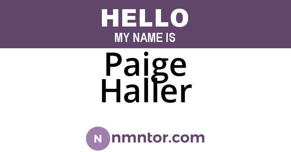 Paige Haller