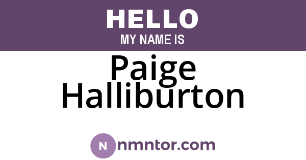 Paige Halliburton
