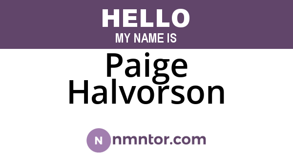 Paige Halvorson