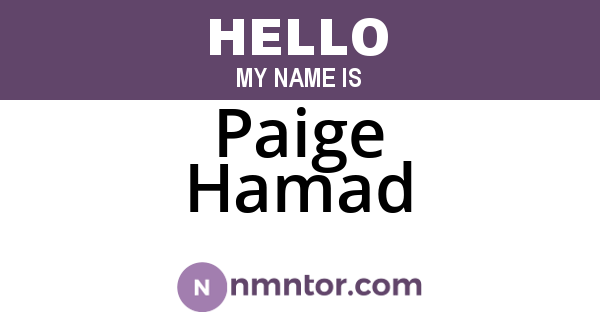 Paige Hamad