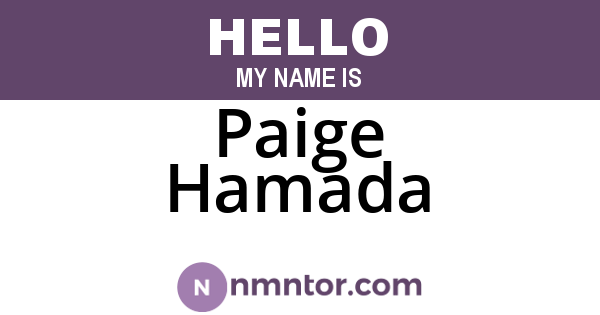 Paige Hamada