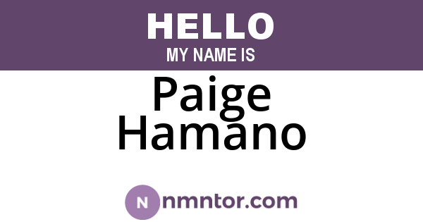 Paige Hamano