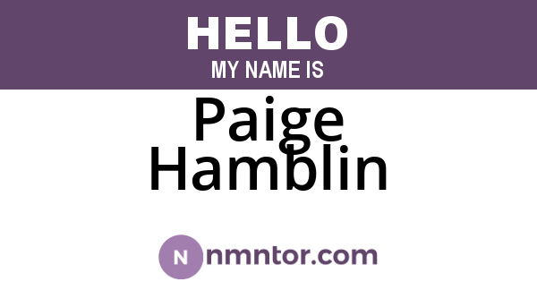 Paige Hamblin
