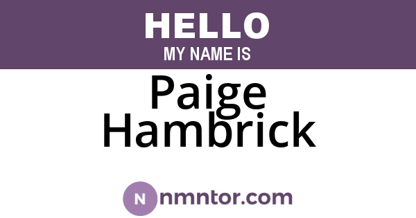 Paige Hambrick