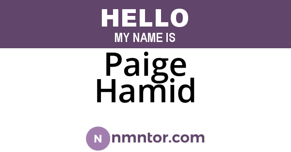 Paige Hamid