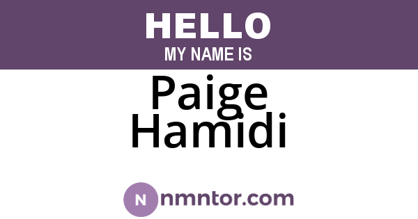 Paige Hamidi