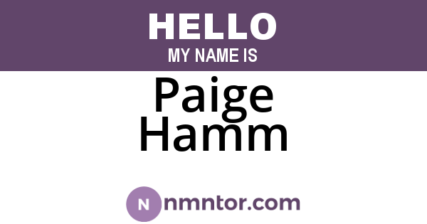 Paige Hamm